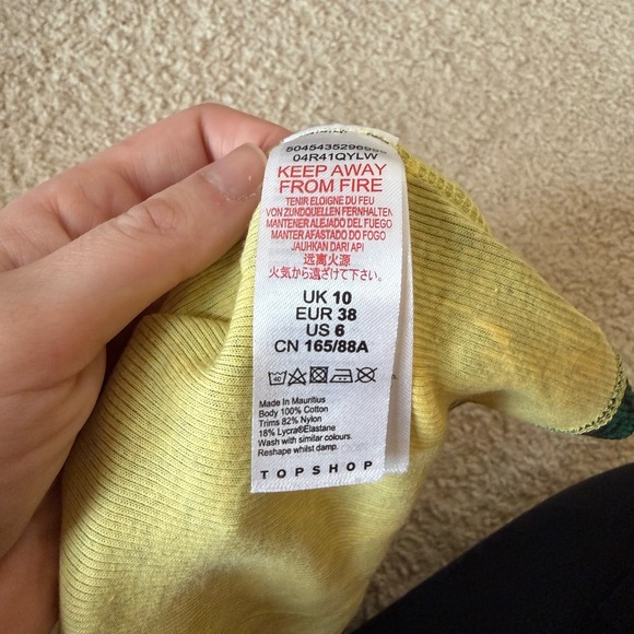 Tropical Yellow Ribbed Tank Top - Picture 4 of 4